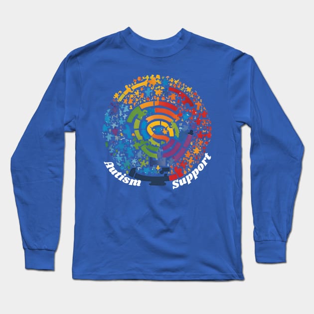 Autism Support Long Sleeve T-Shirt by Kings Court